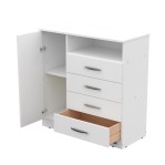 Cómoda Cajonera Dormitorio Blanca Super Express Mosconi