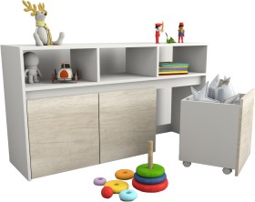 Mueble organizador infantil con 3 cajones y rueditas 95x35x39,5cm —  Electroventas