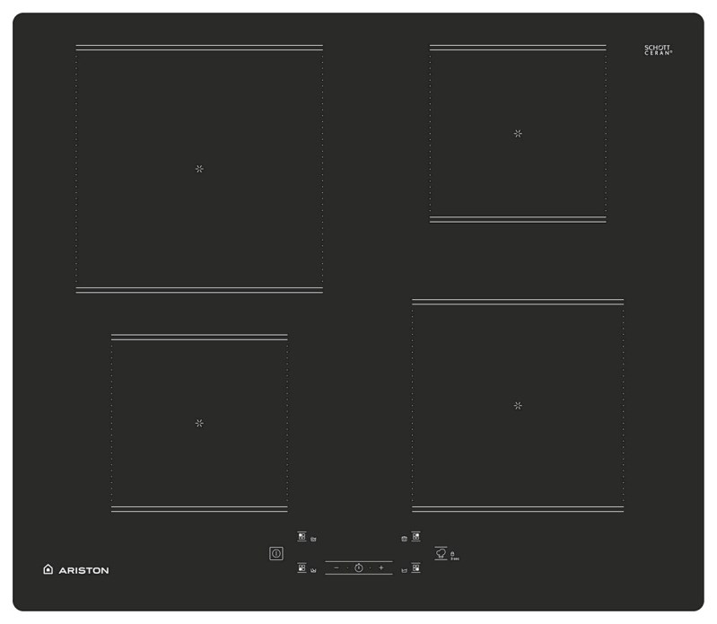 Anafe Eléctrico Empotrable Inducción 4 Hornallas 60 CM NIA641B ARISTON ...