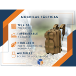 Mochila Tactica Asalto Trekking 30 Litros Marrón Waggs