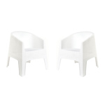 Set de 2 Sillones Ibiza Blancos Simil Rattan