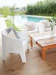 Set de 2 Sillones Ibiza Blancos Simil Rattan