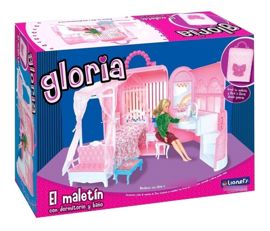 Maletín Con Dormitorio Y Baño Muebles De Muñecas Glo...