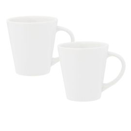 Set X2 Jarros Mug 250 Cc Conico Drop Blanco  