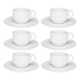 Set X6 Tazas De Cafe C Plato 90Cc Porcelana Gastrono...