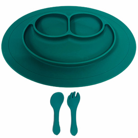 Set De Plato Y Cubiertos Para Bebes  Silicona Segura