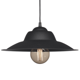 Lampara Colgante  C136N/T Negro Chapa E27 32Cm