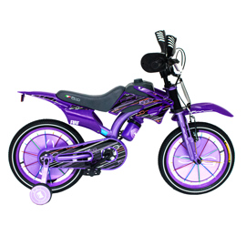 Bicicleta Infantil Rodado 16 Simil Motocross Violeta