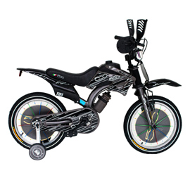 Bicicleta Infantil Rodado 16 Simil Motocross Negro