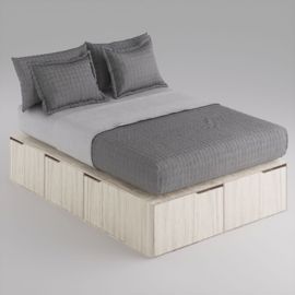 Cama Box  King  Con 6 Cajones Y 2 Zapateros Helsinki