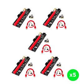 Kit X5 Riser Ver 009S Pcie 6Pin 16X Mineria Express ...