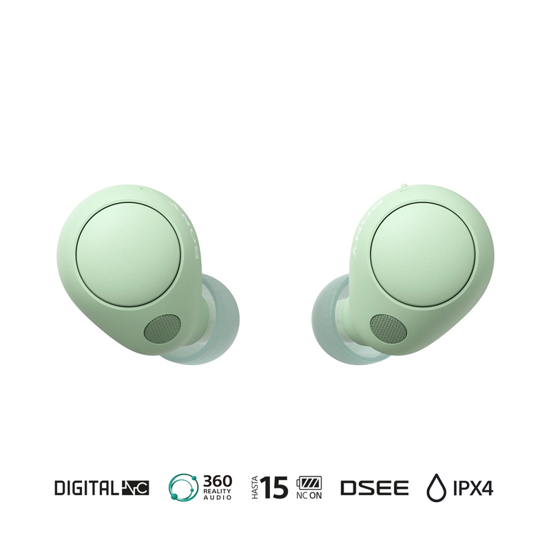 Auriculares Bluetooth True Wireless SONY WFC700NG (In Ear - Micrófono -  Verde)