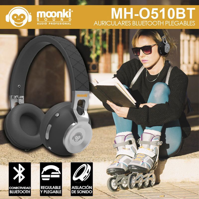 Auricular Bluetooth On Ear Moonki Sound MH O510BT Negro MOONKI