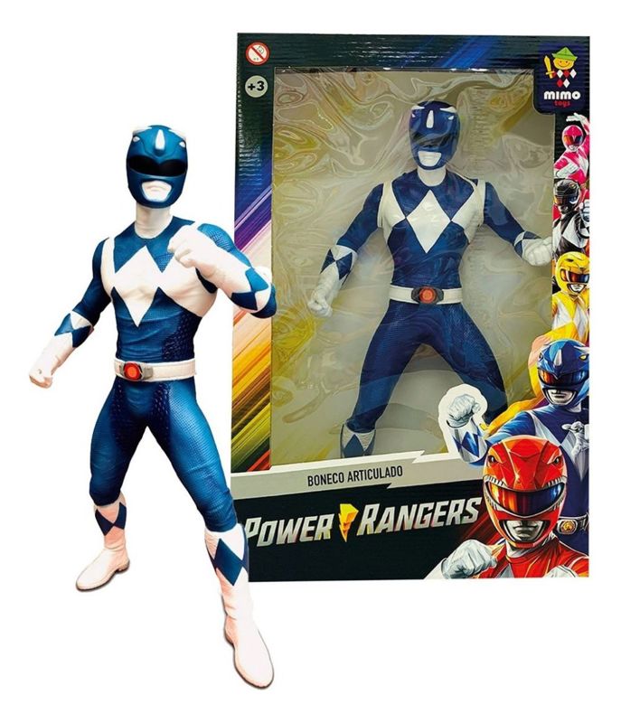 Muneco Figura Articulada Power Ranger Azul Ditoys 50cm