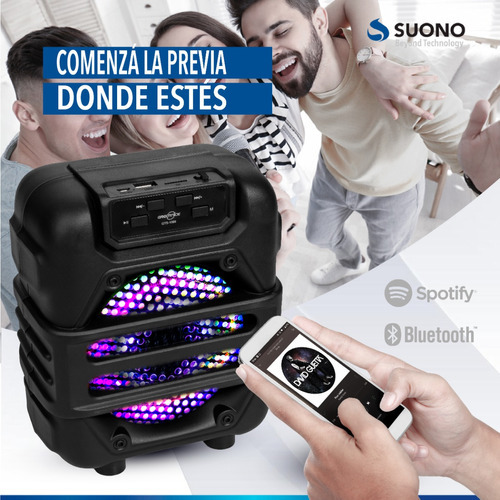 Parlante Portatil Bluetooth Suono Radio Fm Negro - SUONO PARLANTES  INALAMBRICOS - Megatone