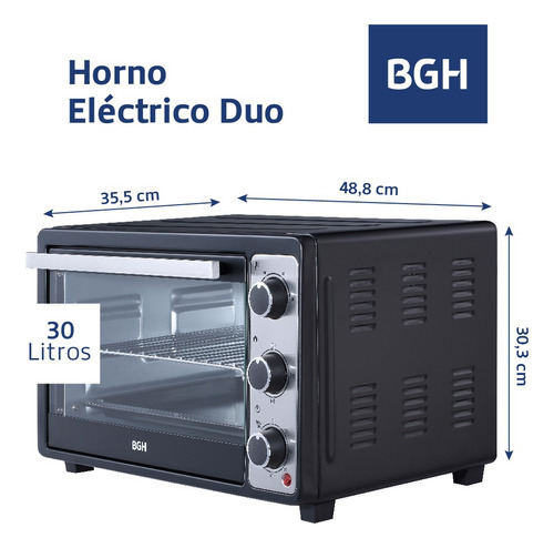 Horno Eléctrico Bgh 30 Litros Bhe30m19n - BGH HORNOS ELECTRICOS - Megatone