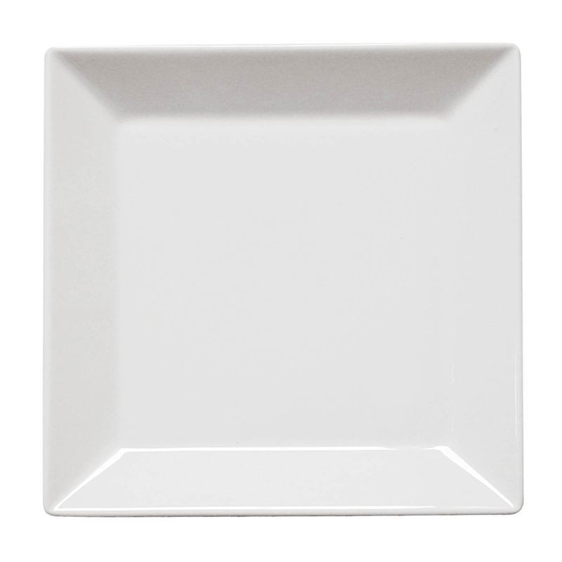  Platos de cerámica, platos redondos, seguros en microondas y  horno, platos de cocina (juego de 4/6/10, trazo blanco) (Color : 4 piezas)  : Hogar y Cocina