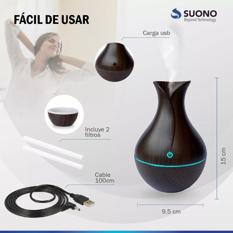 Humidificador Aceites Esenciales Aromaterapia Saludable