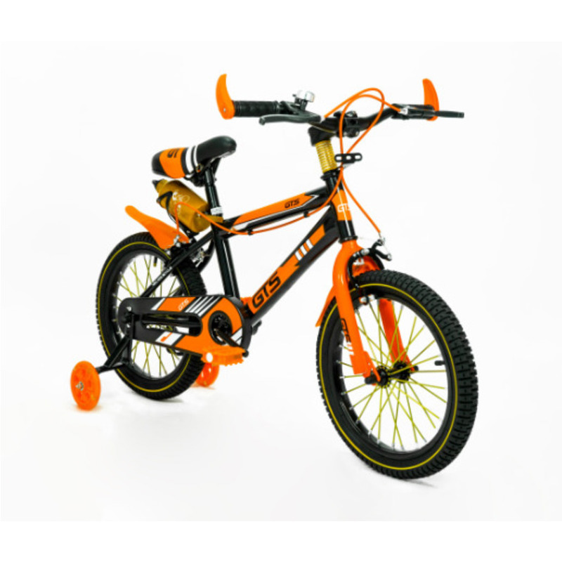 Thombike 16 Pulgadas Bicicleta Niño Naranja Negro 4-6 Años Freno de Pedal