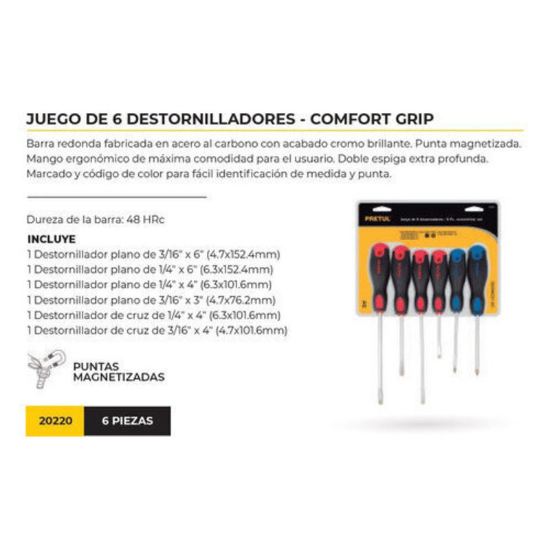 Kit Destornilladores Truper 6 Piezas