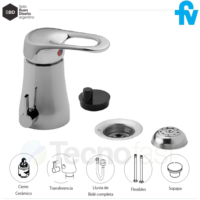 Griferia Monocomando Para Bidet Fv Arizona 189 b1 Cromo FV