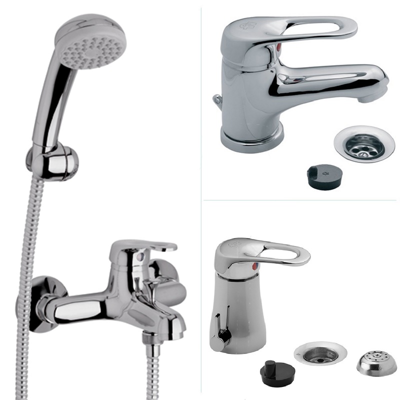 Combo Grifería Canilla Baño Monocomando Metal Ducha Bidet