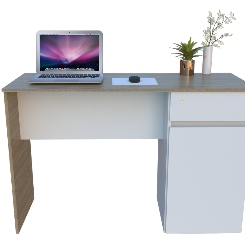 COMIFORT - Escritorio Juvenil Extensible (Blanco-Roble)  Espacio pequeño  para escritorio, Muebles para computadora, Diseño de muebles