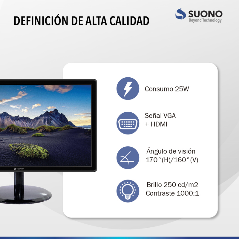 Monitor Suono Pantalla Led 24 Pulgadas Fhd SNMO-1000