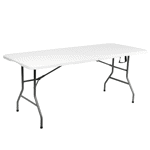 Mesa plegable Bynox blanca apta exterior 180 cm - FI-MEPL18-BL