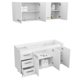 Combo Cocina 1.40 Express Blanco Melamina S/Bacha