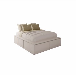 Cama Pro  King 2M Con 6 Cajones Y 2 Zapateros Blanco