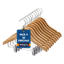 Perchas Madera  Pmg10 X30 Pcs