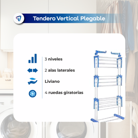 Tender Tendedero Ropa Plegable De Pie Vertical Con A...