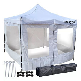 Gazebo  Blanco 3X3 Puerta Plegable Impermeable C/ Bo...