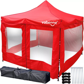 Gazebo  Rojo 3X3 Puerta Plegable Impermeable C/ Bols...