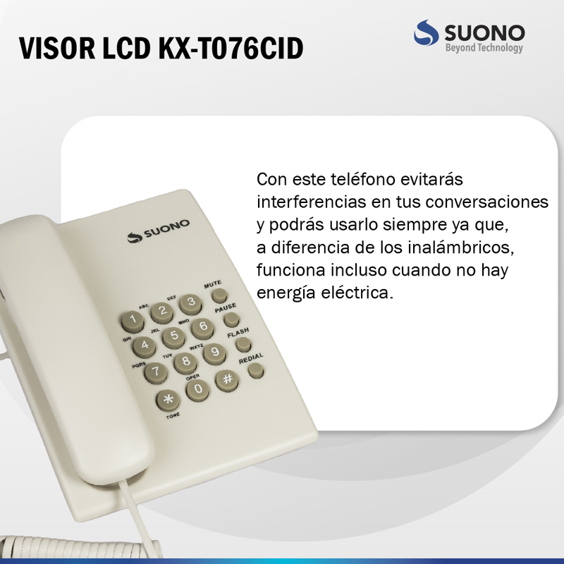 Teléfono Fijo Suono Blanco SUONO TELEFONOS Megatone