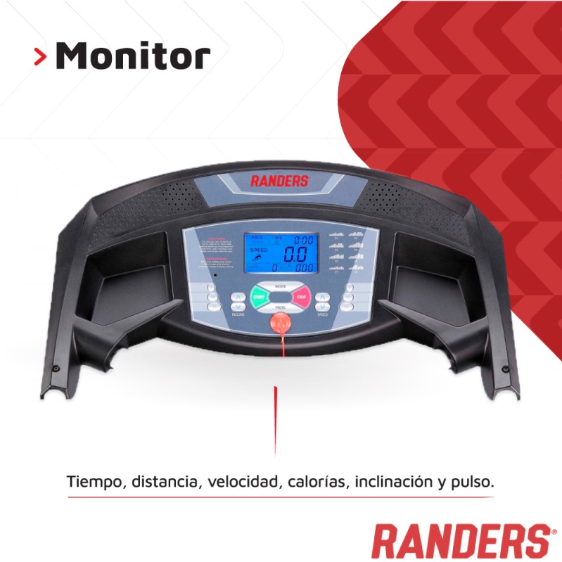 Cinta Caminadora Randers ARG-460 Eléctrica 1-14 Km/h - RANDERS APARATOS DE  GIMNASIA - Megatone