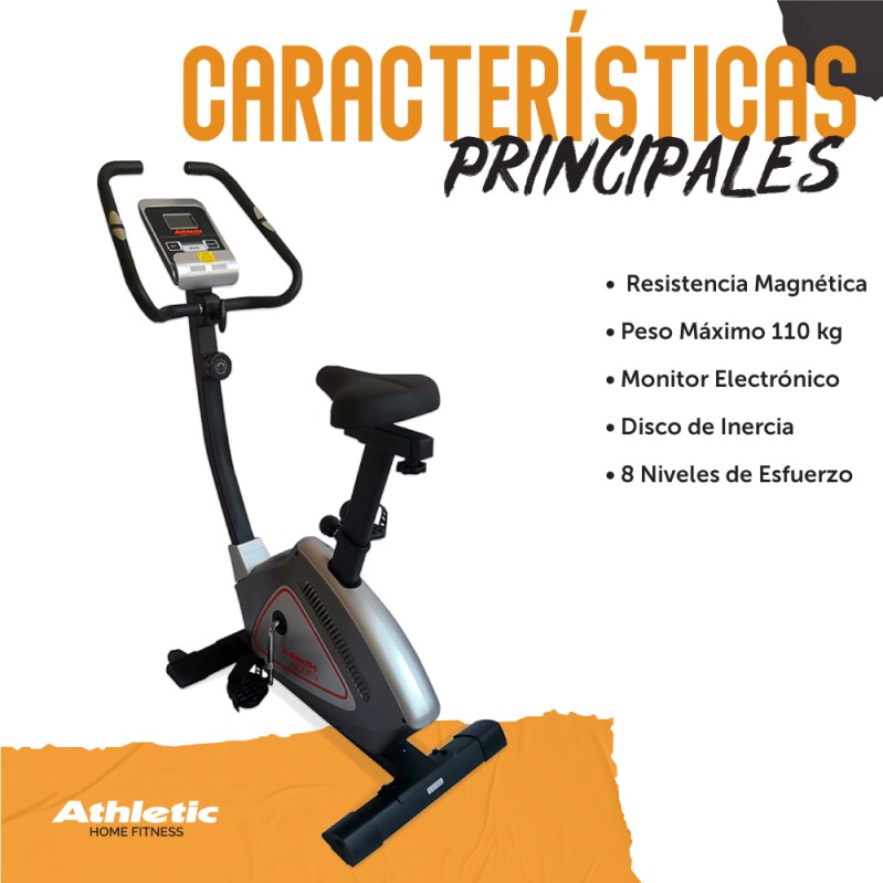 Bicicleta Fija Vertical Athletic 500BV Asiento Ajustable - ATHLETIC  APARATOS DE GIMNASIA - Megatone