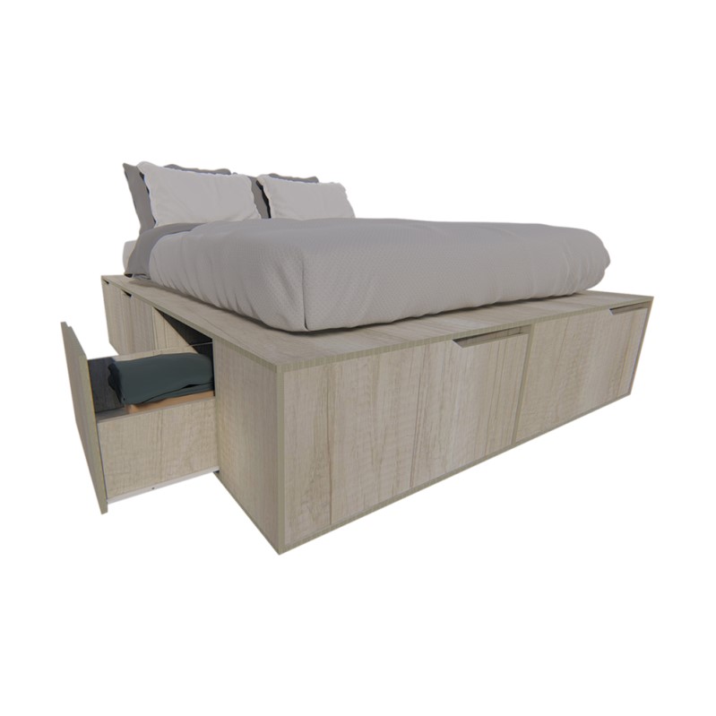 Cama Extensible con Cajones Helsinki 195x160x37