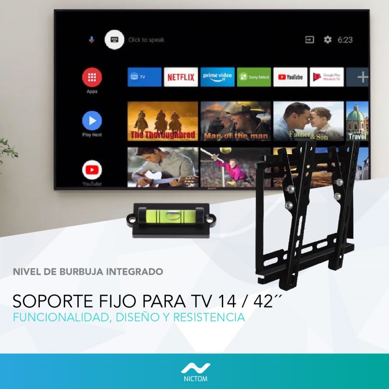 Soporte Tv /Monitor De Pared Nictom SP02 14 A 42 Pulgadas Inclinable -  NICTOM SOPORTE P AUDIO TV Y VIDEO - Megatone
