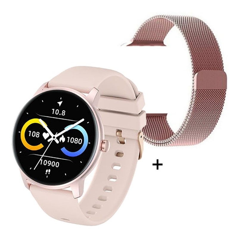 Smartwatch Mujer Reloj Inteligente Deportivo Silicón Rosa