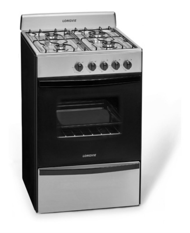 Cocina A Gas Longvie 12231x 56cm Inox Cajón Parrilla - LONGVIE COCINAS ...