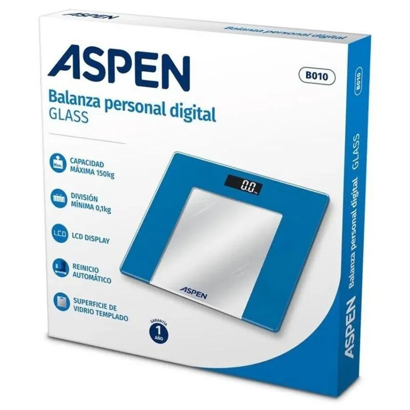 Balanza Digital Aspen B 010-Glass Celeste - ASPEN TERMOMETROS - Megatone