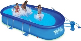 Pileta Inflable Ovalada De Lona De 5500 Litros 